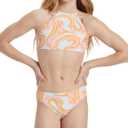 Billabong Girls' Standard in The Groove High Neck Two Piece Swim Set (Little Big Kids) (10, Multi)