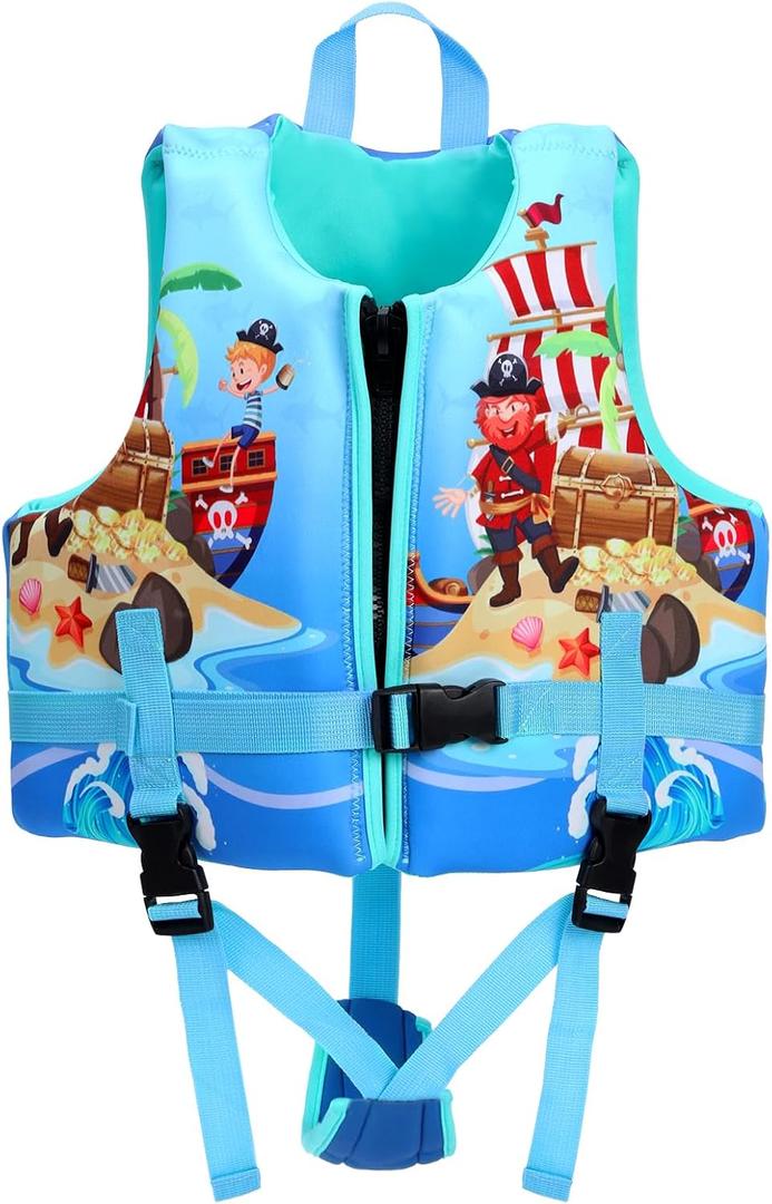 Toddler Swim Vest, Swim Vest for Kids Swimming Jacket with Adjustable Safety Strap, Learn to Swim Aid, Toddler Floaties for 2-6yrs/20-30-40-50 lbs Boys and Girls