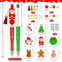CZWZ 60Pcs Mini Multicolor Pen in One 4-in-1 Cute Pens Bulk for Kids, Ballpoint Pens for Birthdays and Children's Parties, Fun Pens Gifts Assorted Ink Kawaii Pen(Christmas)