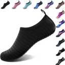 Deevike Water Shoes for Women Men Barefoot Quick-Dry Aqua Socks Slip-on for Beach Swim Surf Yoga Exercise (12.5-13 Women/11-11.5 Men, Black)