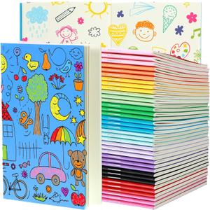 Mimorou 36 Pcs Blank Books for Kids for Drawing & Writing 4" x 5.7" Mini Notebooks Bulk 48 Pages Colorful Unlined Travel Journals Scrapbooks Pocket Notepads for Students Traveler School Sketching 