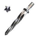 DKIBBITH 13/16" Bridge Construction Reamer Drill Bit, M2 HSS Taper Chucking Reamer for Steel Alloy Metal Wood Plastic, 1/2" Non-Slip Shank, 5-Spiral Flutes Car Reamer, to Align or Enlarge Holes, 21mm.