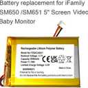 AOLIKES 3.7v 3000mAh Battery Replacement for iFamily SM650 / SM651 Large 5" Screen Baby Monitor