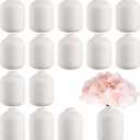 Tioncy 15 Set 3. 9"*2. 76" White Ceramic Bud Vases Bulk Boho Small Flower Wedding Centerpieces White Ceramic Vases for Dry Flowers Pampas Garss Home Valentines DIY Wedding Table Decor White