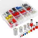 600PCS Wire Ferrule Kit Copper Crimp Terminals Insulated Pin Cord End Connectors AWG(22 20 18 16 14 12 10 7 5 4 2 1/0 2/0 3/0) Gauge