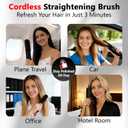Go Brush Pro for Short Hair - 2026 Upgraded Cordless hair Straightening Brush, 4 Temperature Settings, Fast Heat, MCH Ceramic Care, 4000mAh Rechargeable Straightener for Frizz-Free Styling (black)