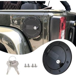 Gas Cap Cover for Jeep Wrangler JK 2007-2018, Fuel Filler Door Locking Gas Tank Cap Cover Compatible with 2007-2017 Jeep Wrangler JK & Unlimited Sport Rubicon Sahara - US Flag
