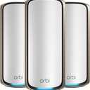 NETGEAR Orbi 970 Series Quad-Band WiFi 7 Mesh Network System (RBE973S), Router + 2 Satellite Extenders, Security Features, Up to 27Gbps, Covers Up to 10,000 sq. ft., 200 Devices, 10 Gig Internet Port