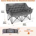 Trakiom Double Camping Chair, Oversized with Cup Holders, Grey