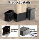 1" x 1 3/4" Rectangular Chair Leg Floor Protectors, Chair Leg Covers to Protect Floors, Chair Leg Caps, Chair Foot Protectors for Wood Floors, Chair Leg Protectors for Hardwood Floors. 16 Pcs Black.
