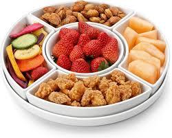 MALACASA Porcelain Divided Serving Dishes, Appetizers Tray, Serving Tray for Party  Perfect for Chips and Dip, Fruit, Veggies, Candy and Snacks, Divided Serving Platter, Relish Tray, White