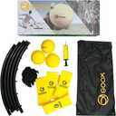 GOOX Outdoor Beach Ball Games with Carrying Bag, 3 Balls, Net and Strip Light (ONLY for Light Up Set)- Roundnet Game Set for Family - Played Outdoors, Indoors, Beach, Lawn, Yard and Park
