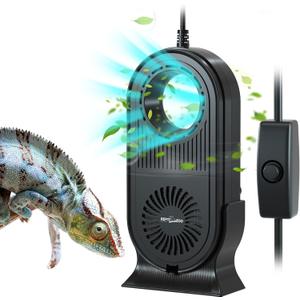 REPTI ZOO Reptile Glass Terrarium Air Purifier, Carbon Filter Reptile Air Cleaner bearded dragon tank accessories for reptile tank, Bearded dragon, Lizard, Tortoise, Snake