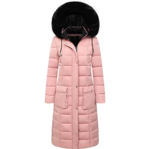 MOERDENG Women's Waterproof Long Winter Coat Thickened Down Alternative Jacket Warm Puffer Jacket Parka (XX-Large, Pink)