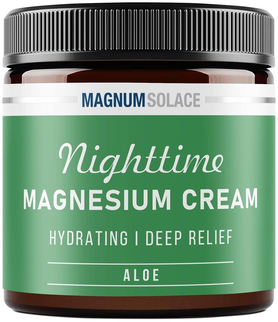 Magnum Solace Magnesium Cream – Magnesium Chloride Cream – Topical Magnesium Cream for Nighttime (Aloe)