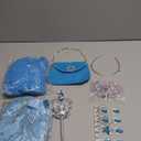 Meland Princess Dress up Clothes for Girl, Princess Cape with Kid Crown Toys, Birthday Gifts for Toddler Girls 3,4,5,6,7,8 (Blue)