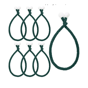 Pack of 2, Frienda 6 Pcs 20 Inches Christmas Garland Ties with Balls Decorative, Woolen Fleece Twist Ties Reusable Flexible for Garland Banister Stairs Railings Xmas Home Decor Gift Craft Wrapping (Green)