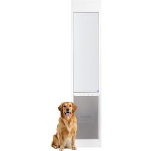 PetSafe Sliding Glass Pet Door - No-Cut DIY Install Doggy Door for Renters - Aluminum Frame - Adjustable Height 75 7/8" to 81" - Ideal for Extra Large Dogs Up to 220 lb - White