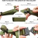 2 x Tactical Dog Collar and Leash - Thick Military K9 Collar - Includes Matching Bungee Leash - Adjustable, Army Grade Nylon Khaki, Control Handle and Heavy Duty Metal Buckle for Dog (Army, L)