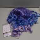 Tseses Blue Purple Long Curly Wigs for Women Ombre Purple Wave Synthetic Natural Soft Hair Funny Wigs for Cosplay Party