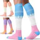FITRELL 3 Pairs Compression Socks for Women and Men 20-30mmHg-Circulation Support Socks S/M