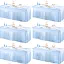 6 Packs Baby Blue Table Clothes for 6 Foot Rectangle Tables, One-Piece Wrinkle Resistant Stretch Spandex Table Covers with Skirt for Event Banquet Wedding Birthday Party