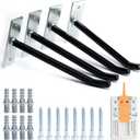 Sinoer 10-Inch Heavy Duty Steel Tire Rack Wall Mount (4-Pack)  Anti-Slip Garage Tires Hooks for Tire, Wheel, Ladder, Bike & Tool Storage  Garage Organization Hanger with Screws & Anchors, Black