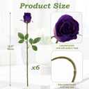 Briful Purple Artificial Roses 6PCS 18.9" Silk Rose Flowers with Long Stems Realistic Faux Rose Bouquet for DIY Wedding Arrangements Table Vase Centerpieces Home Event Decor