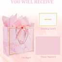 3 x Gfractolux Large Gift Bags, 1 Pack Gift Bags with Tissue Paper and Cards, Gift Bags with Handles for Birthdays, Baby Shower, Weddings, Party Favor, Holiday Presents, Anniversary(Marble Pink)