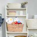 Gift Baskets Empty to Fill, Woven Storage Basket for Baby Shower, Empty Gift Basket with Gift Bag & Ribbon, Nursery Organizer Bin, Natural Color (1-Pack)