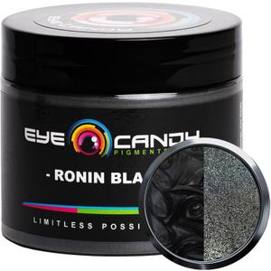 Eye Candy Pigments Premium Black Mica Powder - Ronin Black (50gr) - for Epoxy, Resin, Soap, Paint, Woodworking, Acrylic Pouring, Bath Bombs, Fishing Lures - DIY Arts and Crafts Additive