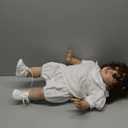 Angelbaby Big Realistic Reborn Baby Doll 26 Inch Life Size Reborn Toddler Girl Can Stand Lifelike Silicone Baby Toy Cute Newborn Children Doll Sets (White)