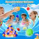 60 Pack Reusable Water Balls, Reusable Water Balloons for Outdoor Toys Games, Quick-Fill Summer Water Toys Ball for Kids Adults Boys Girls Pool Parties Beach Backyard
