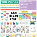 Carson Dellosa Happy Place 706PC Teacher Supplies, Calendar, Welcome Banner, Borders, Posters, Stickers, Name Labels for Kids and More Back to School Decorations for Bulletin Board and Classroom Decor
