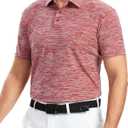 Alex Vando Mens Golf Shirt Moisture Wicking Quick-Dry Short Sleeve Casual Polo Shirts for Men (Red)