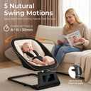 Pamo Babe Portable Baby Swing - Electric Baby Rocker with Cry Detection, 5 Swing Speeds, Bluetooth & Remote Control, Adjustable Backrest, Indoor & Outdoor Swing Chair for Newborn Babies - Black