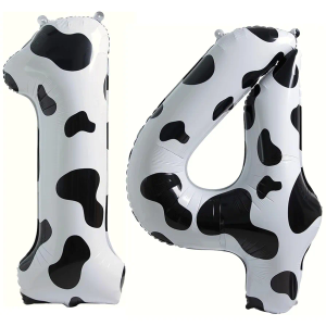 40 Inch 14th Giant Cow Print Number Balloons,Birthday/Party balloons (Cow Print Number 14)