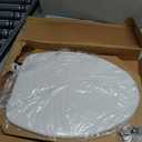 CHURCH Toilet Seat, Easy Clean Hinges Release for Deep Cleans, Durable Enameled Wood Seat, Elongated, White