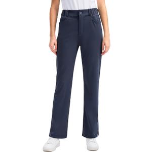 SANTINY Women's Golf Pants with 5 Pockets High Waisted Quick Dry Stretch Pants for Women Travel Work Casual (Medium, Navy)