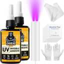 PHIXBEAR Invisible Repair UV Resin Kit with Light, Strong Bond - Clear Anti-Yellowing UV Glue, Epoxy Resin for Jewelry, Crafts, and Repairing Plastic, Glass & Acrylic 260g