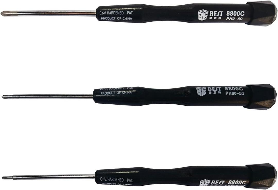 Set of 3 Phillips PH0 PH00 PH000 Precision Screwdrivers Model Making Precision Mechanics with Twist Cap