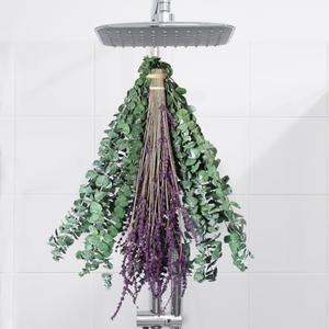Real Eucalyptus for Shower Hanging Dried Eucalyptus Stems for Shower with Natural Real Live Lavender Bundle 17''