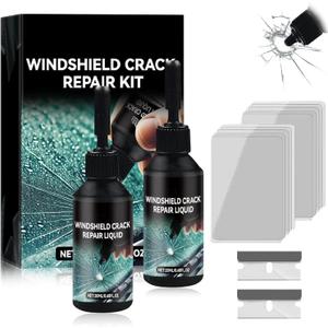 Car Windshield Crack Repair Kit, 2025 Upgrade Glass Repair Liquid for Cracks Glass Cracks Gone Repair Kit, Quick Fix Windshield & Glass Repair Tools (2pcs)