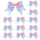 Meseey 12 Pcs 4 Inch Pastel Burlap Ribbon Bows Spring Summer Bow for Gift Wrapping Tree Topper Front Door Party Home Decorations (Gradient Pastel, 4 Inch)