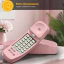 AT&T TRIMLINE 210 Corded Home Phone, No AC Power Required, Improved Easy-wall-mount, Lighted Big Button Keypad, 13 SpeedDial Keys, Last Number Redial, Mute, Flash, Volume Control, Princess Phone, PINK