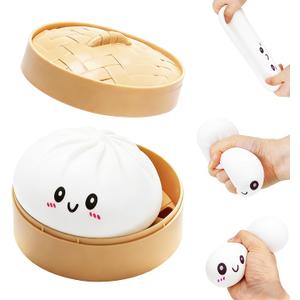 Dumpling Squishy Toy 2026 Upgraded White, Dumpling Squishy Mystery Box, Dumplings Stress Balls Fidget Sensory Toy, Soft Squeeze Decompression Dough for Adults(White)
