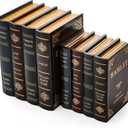 Tosnail 2 Pack Decorative Book Boxes Wooden Antique Bookshelf Decorations Vintage Book Storage Box - Hamlet