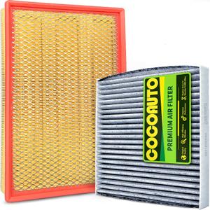 COCOAUTO Cabin Engine Air Filter kit for RAM 1500 (2011-2026) & 1500 Classic (2019-2025) All Engines (EXCEPT 3.0L GAS & 6.2L TRX), Replaces 68318365AA 68441763AA