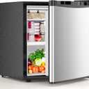 Electactic 1.6 Cu.ft Mini Fridge with Freezer, Compact Single Reversible Door Refrigerator, Adjustable Thermostat, Ultra Quiet, Energy Efficient for Office, Dorm, Bedroom, Apartment -Silver