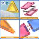 Travel Magnetic Tiles Toddler Toy Set, 42PC Mini Magnetic Tiles & Building Blocks for Kids, Portable STEM Sensory Toys for Restaurant & Airplane, Gift for 3+ Years Old Boys Girls with Iron Case